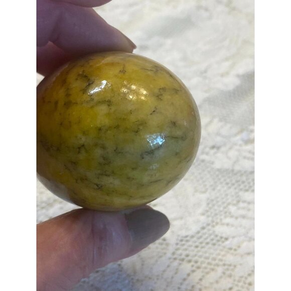 Polished Yellow Jasper Egg Stone Boho Decor Farmhouse - Picture 4 of 4